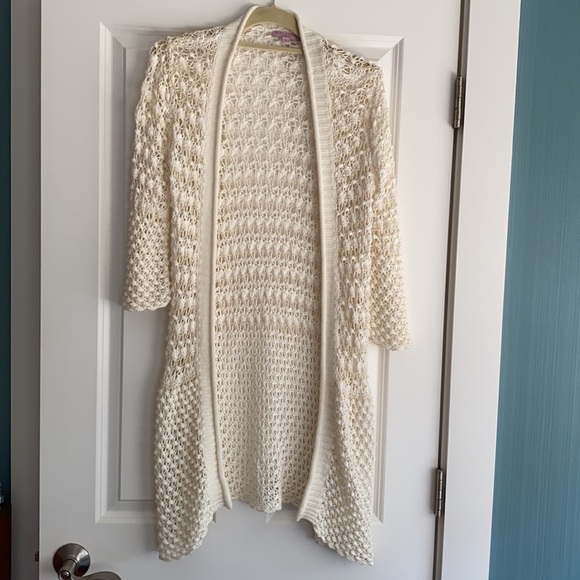 Coat Length Crotchet Sweater - Picture 6 of 10